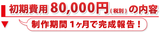 初期費用80,000円(税別)の内容